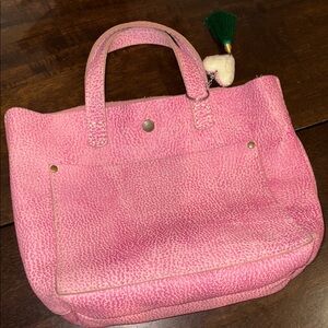 Portland Leather Pink Textured Tote Bag